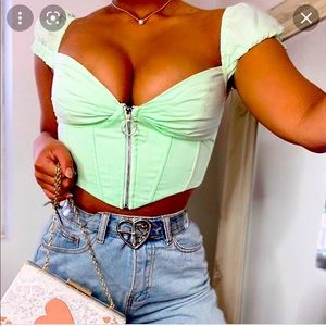 Oh polly mint corset top